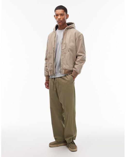 Dickies Natural Hilham Hooded Canvas Jacket for men