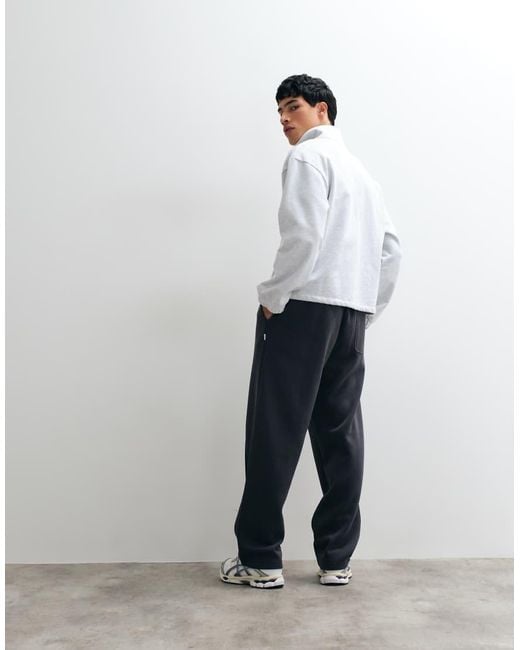 Jack & Jones Gray Wide Leg joggers With Pintuck for men
