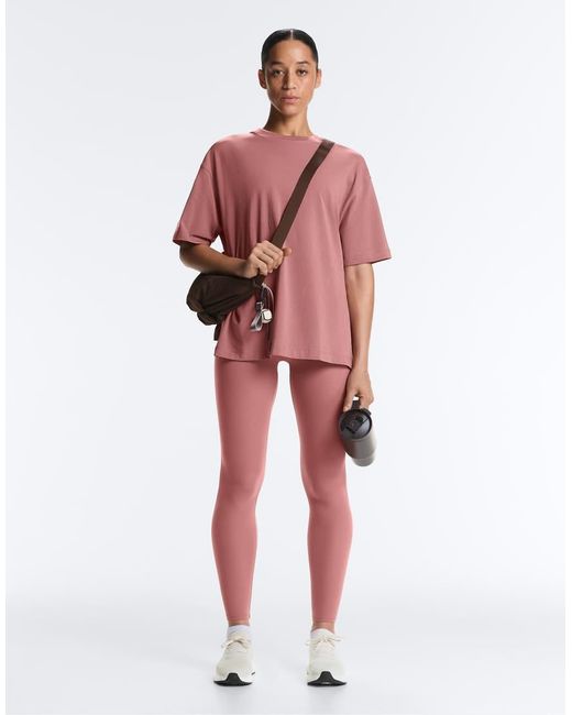 Oysho Red Short Sleeve Cotton Blend T-shirt
