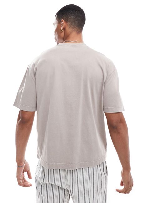 Hollister Natural Heavyweight Boxy Crop Fit T-shirt for men