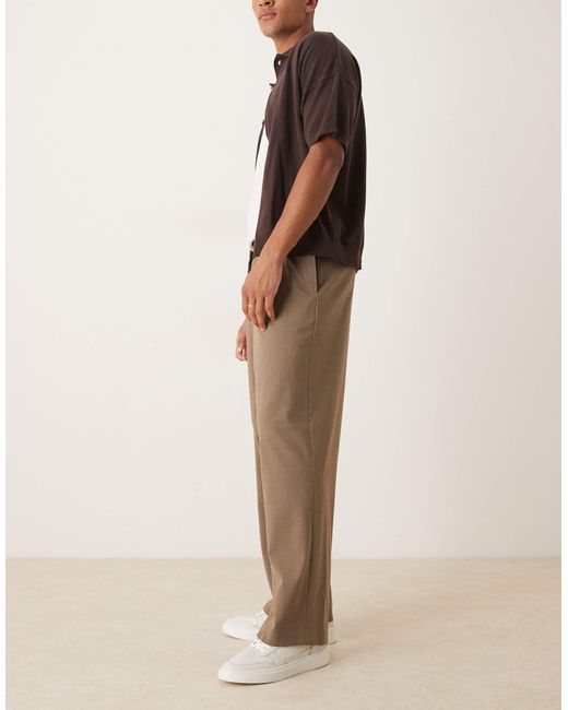 Pantalon ample et élégant avec pinces à l'avant - marron clair ASOS pour homme en coloris Natural