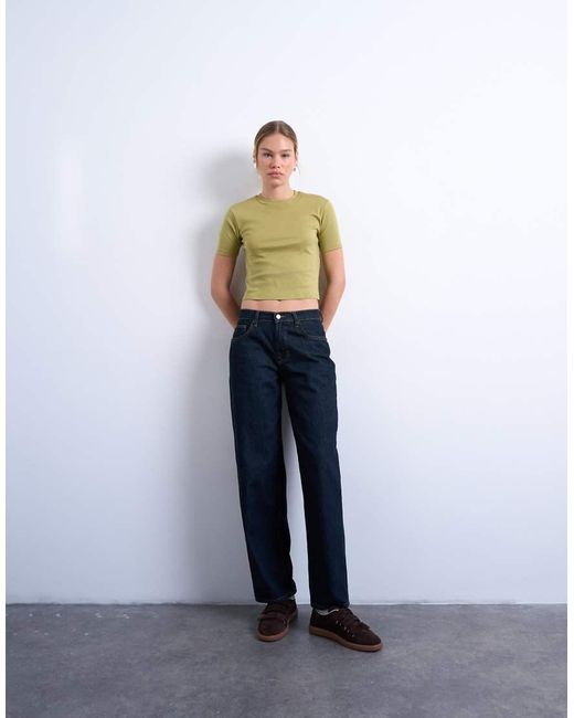 TOPSHOP Blue Shrunken Everyday Tee
