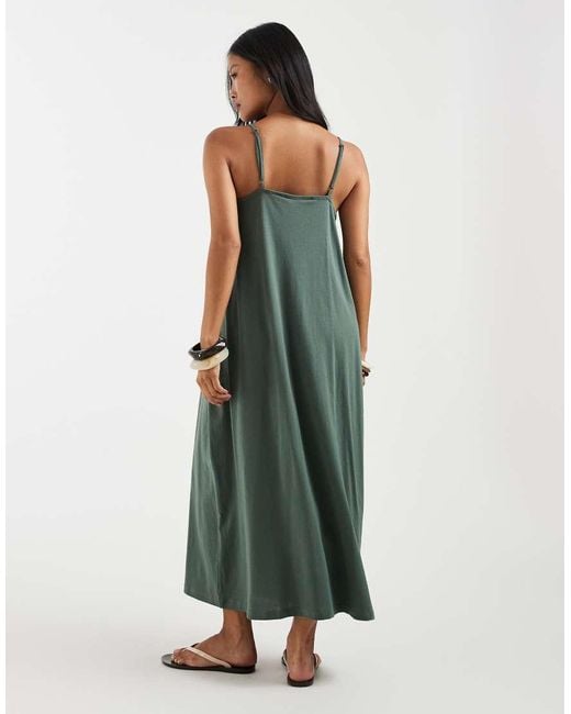 Vero Moda Green Chuck-on Cami Maxi Dress