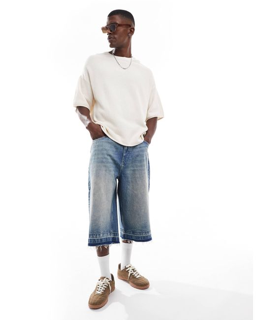 Pull&Bear – strick-t-shirt in Blue für Herren