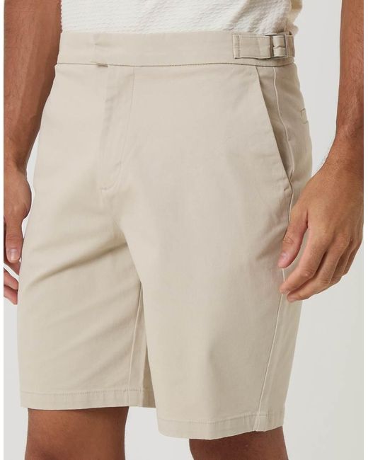 Threadbare Natural Regular Fit Stretch Chino Shorts for men