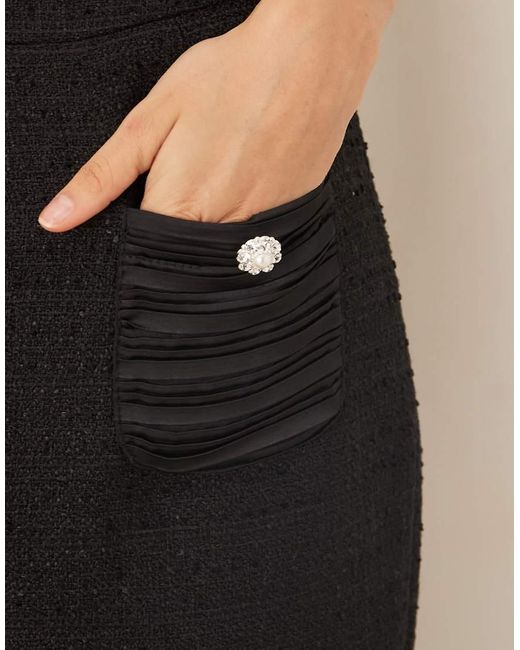 Sister Jane Natural Dream Showgirls Tweed Pearl Pocket Detail Wide Leg Trouser Co-ord