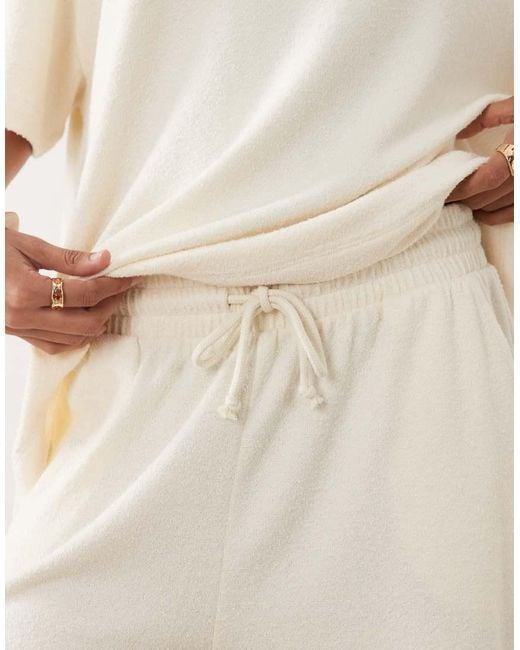 ASOS Natural Textured Knit Runner Shorts