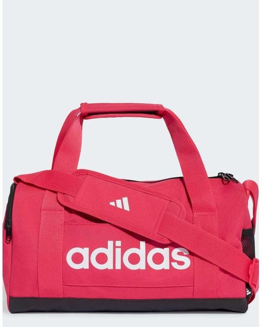 Adidas Originals Red Linear Duffel Bag Extra Small