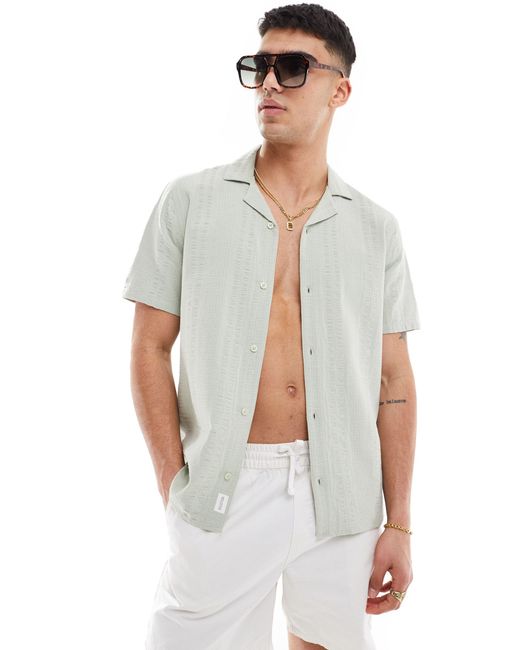 Chemise en crépon à manches courtes Hollister pour homme en coloris White
