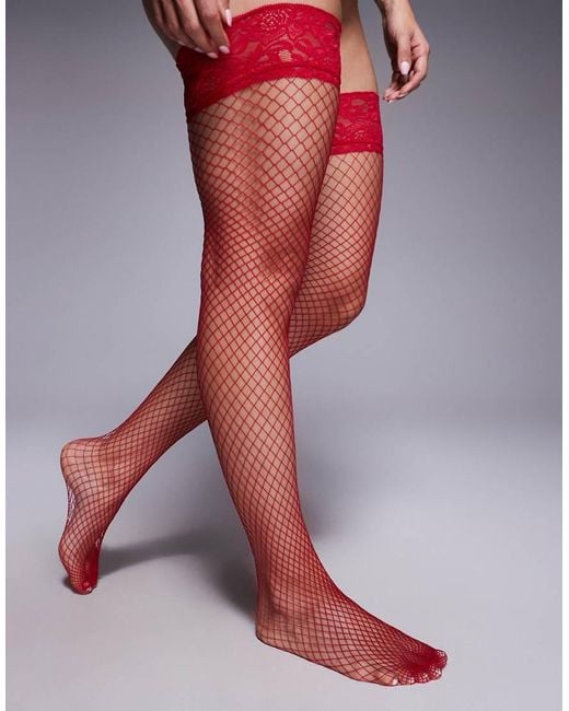 Ann Summers Red Fishnet Hold Ups