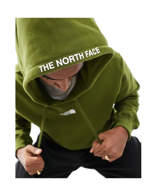 The North Face Green Zumu Tape Logo Hoodie for men