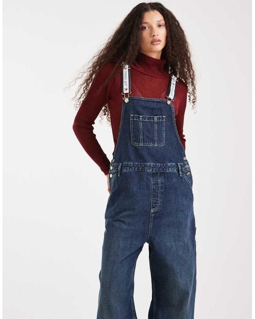 Tommy Hilfiger Blue Tommy Girl Logo Denim Overalls