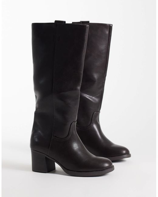 SEQWL Black Byron Pull On Knee Boots