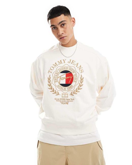 Tommy Hilfiger White Explorer Luxe Logo Sweatshirt