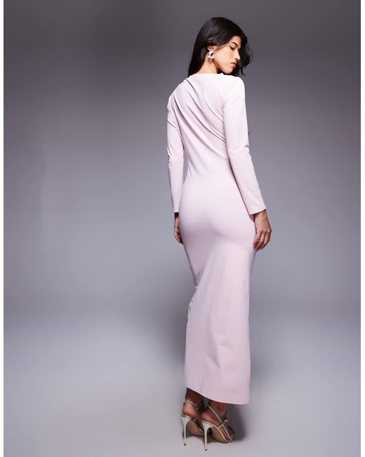 DASKA Purple – gerafftes maxikleid