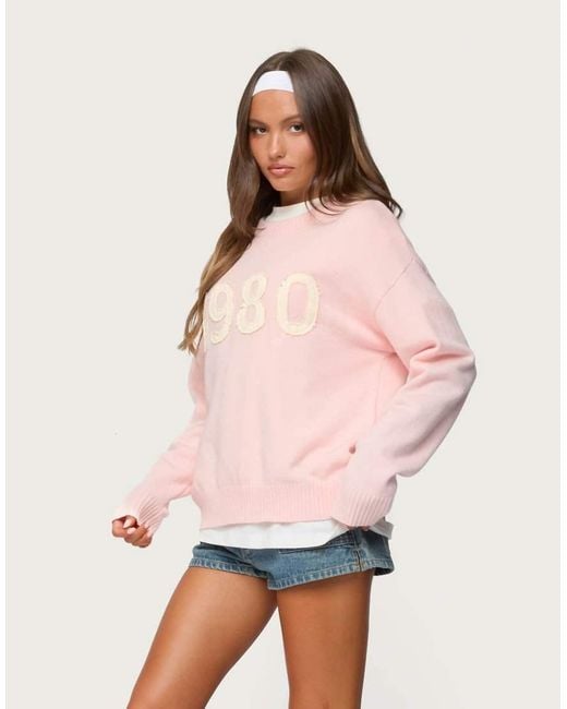 Edikted Pink 1980 Oversized Sweater