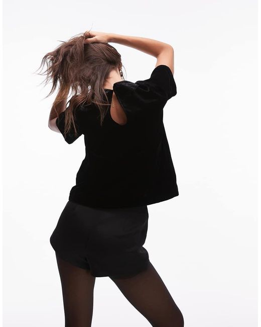 & Other Stories Black Velvet Top With Collar