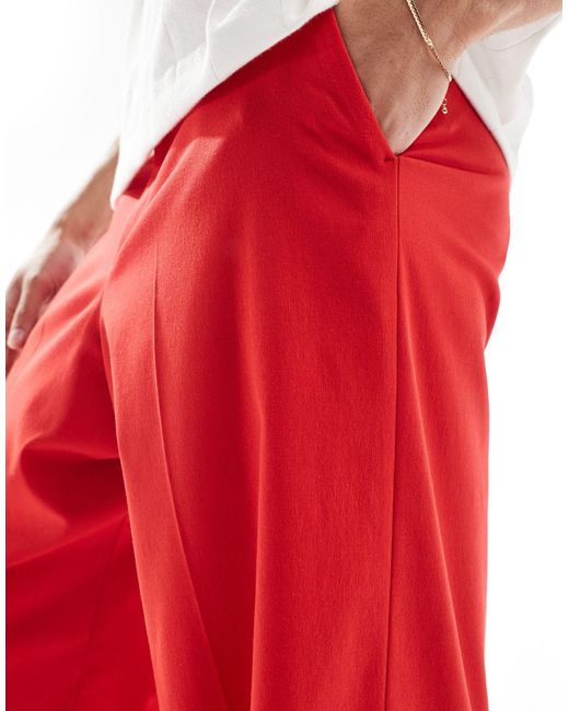 Pantalon large habillé ASOS pour homme en coloris Red