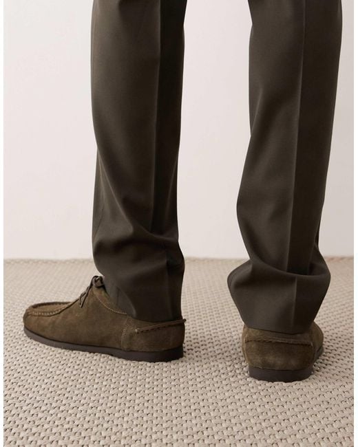 Chaussures à lacets en daim - kaki Mango pour homme en coloris Brown
