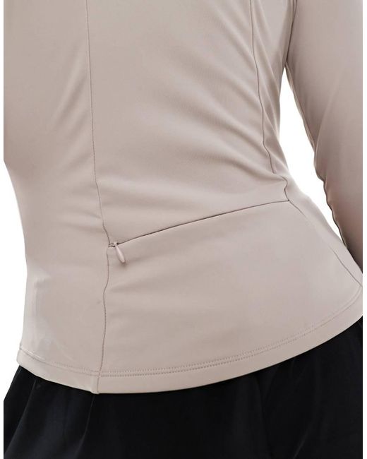 South Beach White Long Sleeved Zip Up Top