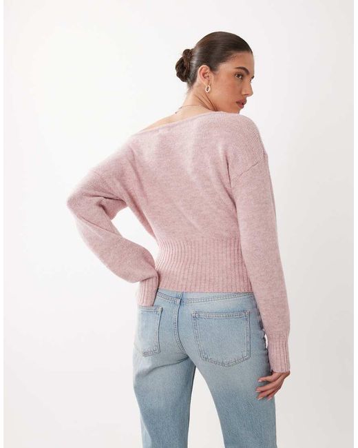 Cotton On Pink Luxe Off Shoulder Knit Top
