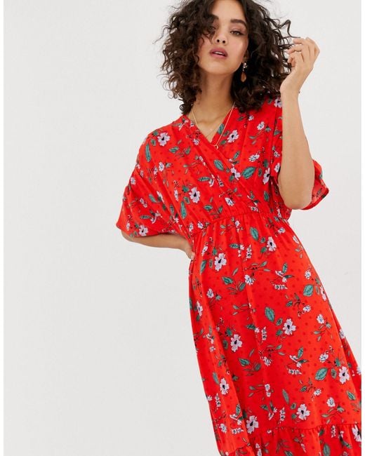 vero moda red maxi dress