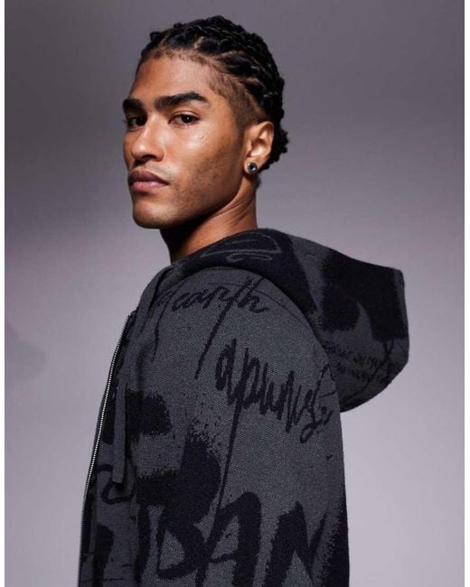 Aape By A Bathing Ape Blue Aape By A Bathing Ape Knitted Zip Through Hoodie for men