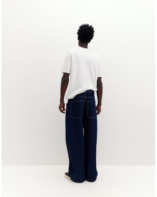 Pull&Bear White Short Sleeve Jumper for men