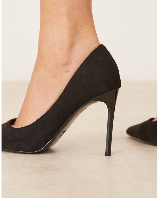 ASOS Gray Wide Fit Paphos Pointed High Heeled Court Shoes