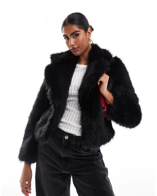 Threadbare Black – mantel aus kunstpelz