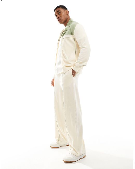 ASOS White Standard Fit Ribbed Velour Jacket for men