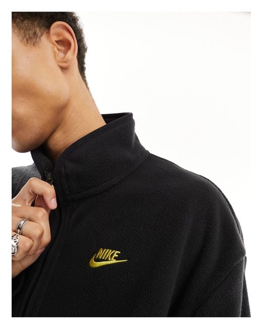 Nike Black Club Fleece Zip Thru Jacket for men