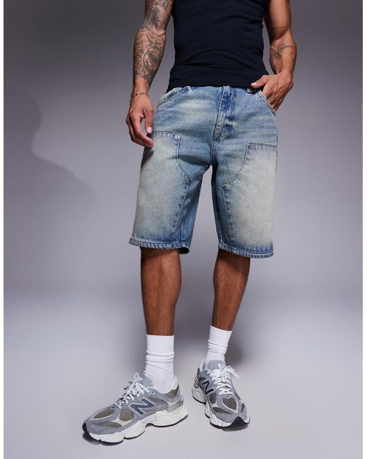 Good For Nothing – skater-carpenter-shorts in Blue für Herren