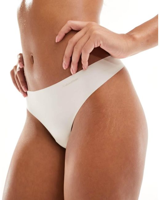 Perizoma Micro Invisibile Color Avorio di Calvin Klein in Brown