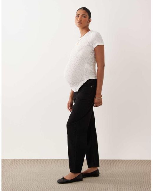 ASOS White Asos Design Maternity Slim Barrel Jeans