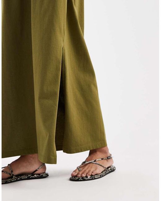 Threadbare Green Jersey Short Sleeve Maxi Dress