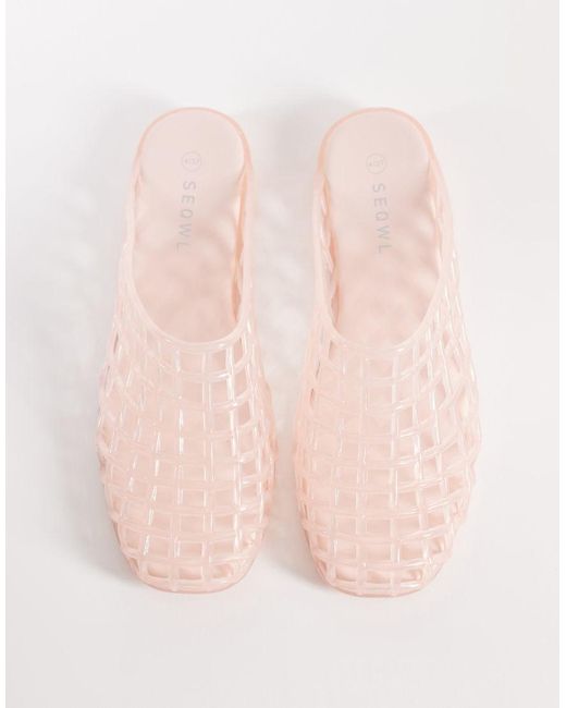 SEQWL Natural Jelly Cage Mules