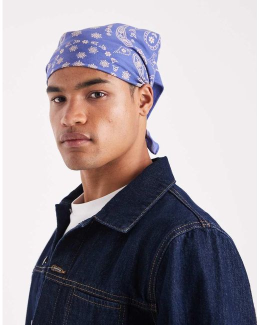 ASOS Bandana Met Paisley Motief in het Blue voor heren