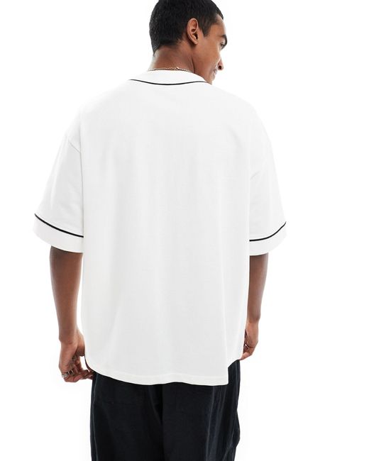 The Couture Club White Baseball Shirt for men
