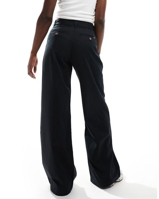 Levi's Black Pleated Wide Leg Twill Trouser