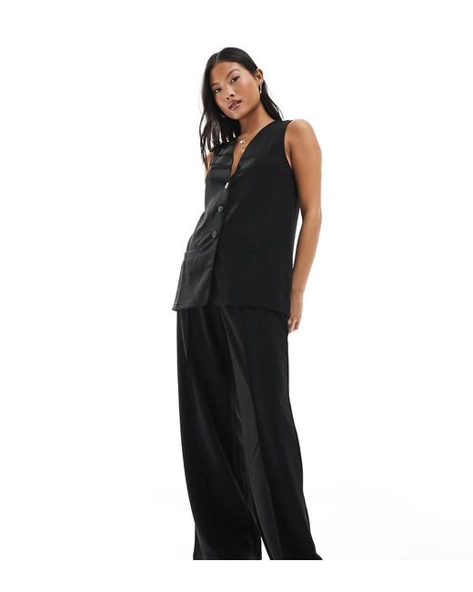 Vero Moda Black Wide Leg Jersey Crepe Trouser Co-ord