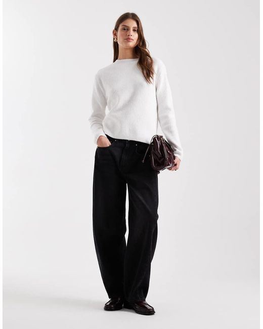 Pieces White Reversible Contrast Tie Front Knitted Cardigan