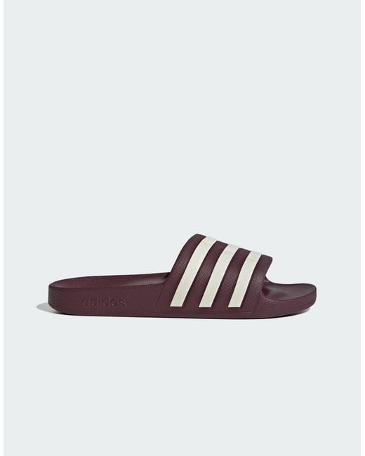 Adidas Originals White Adilette Aqua Slides