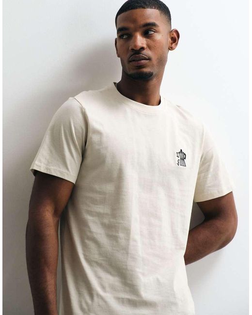 Blend Natural 100% Cotton Regular Fit Front Graphic T-shirt for men