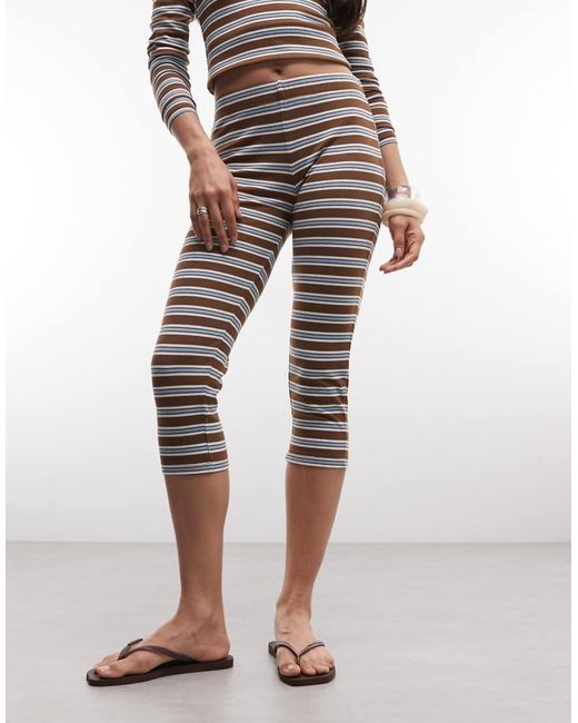 Collusion Multicolor Low Rise Stripe Capri