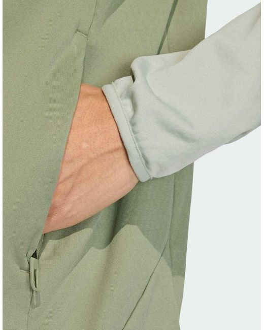 Adidas Originals Green Terrex Xperior Climawarm Light Fleece Hooded Jacket for men