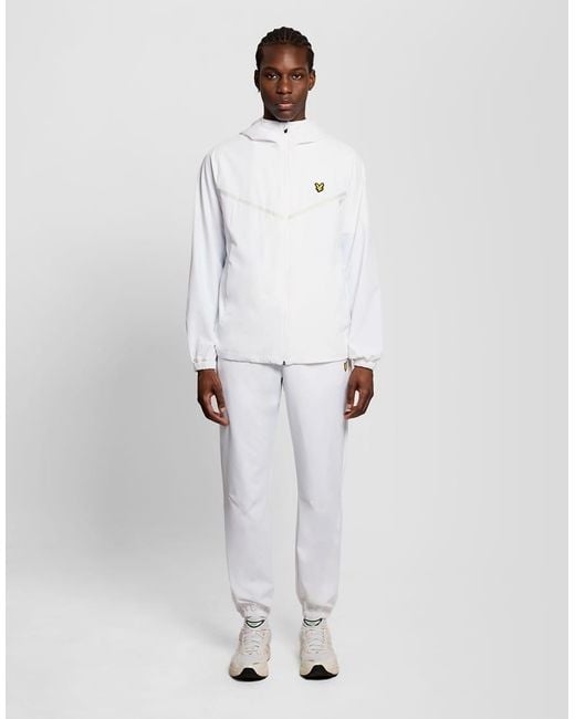 Lyle & Scott White Trousers Striped Trackies for men