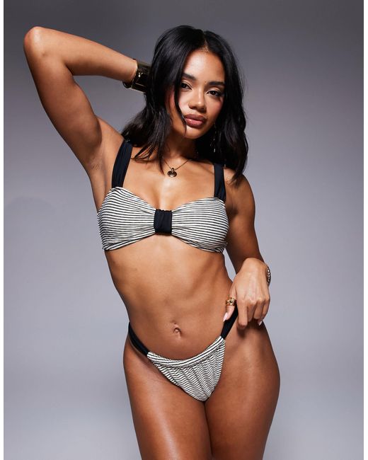 Moda Minx Multicolor Textured Brazilian Bikini Bottoms