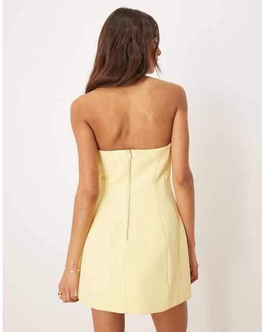 Bardot Yellow Nevelle Hourglass Halter Neck Mini Dress