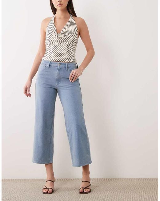 GOOD AMERICAN Blue Jeanius Palazzo Crop Jeans